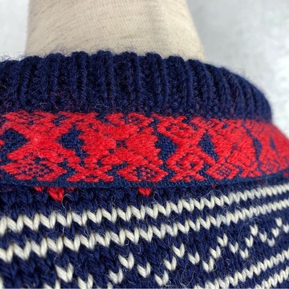 DALE of norway virigin wool sweater womens size XXL loose weave navy winter - Picture 9 of 14